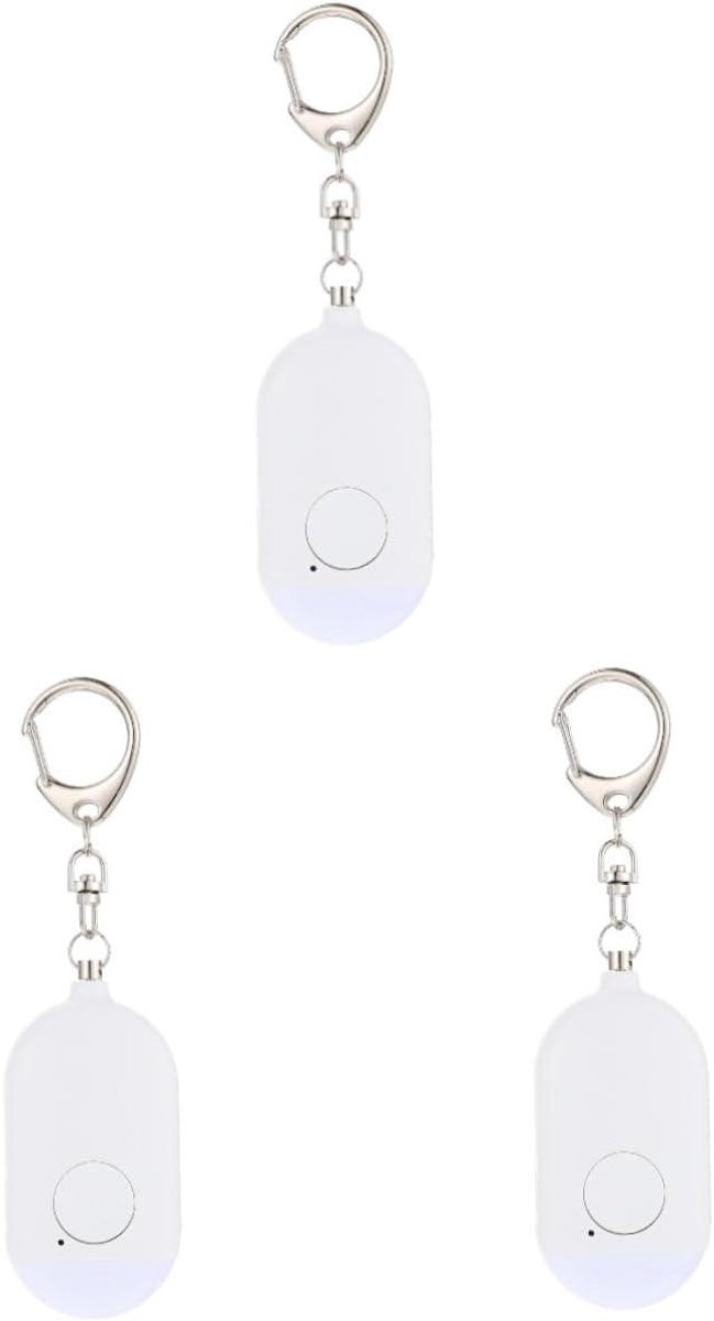 Persoonlijk Alarm - Veiligheidssleutelhanger - Noodsituaties Melden - 130dB Geluid - 3 Sets - Wit