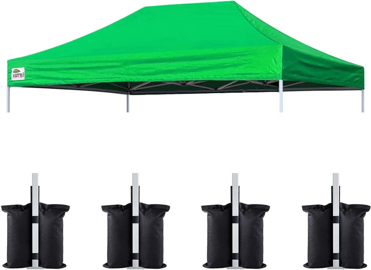 Tentdak Vervanging - Partytenthoes - Buitenactiviteiten - Waterafstotend UV-bestendig - 3x4.5 meter - Groen