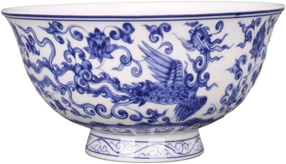Soepkom Keramiek - Rijstkom Oosters - Maaltijd Serveren - Magnetronbestendig - 11.7 cm - Blauw Wit