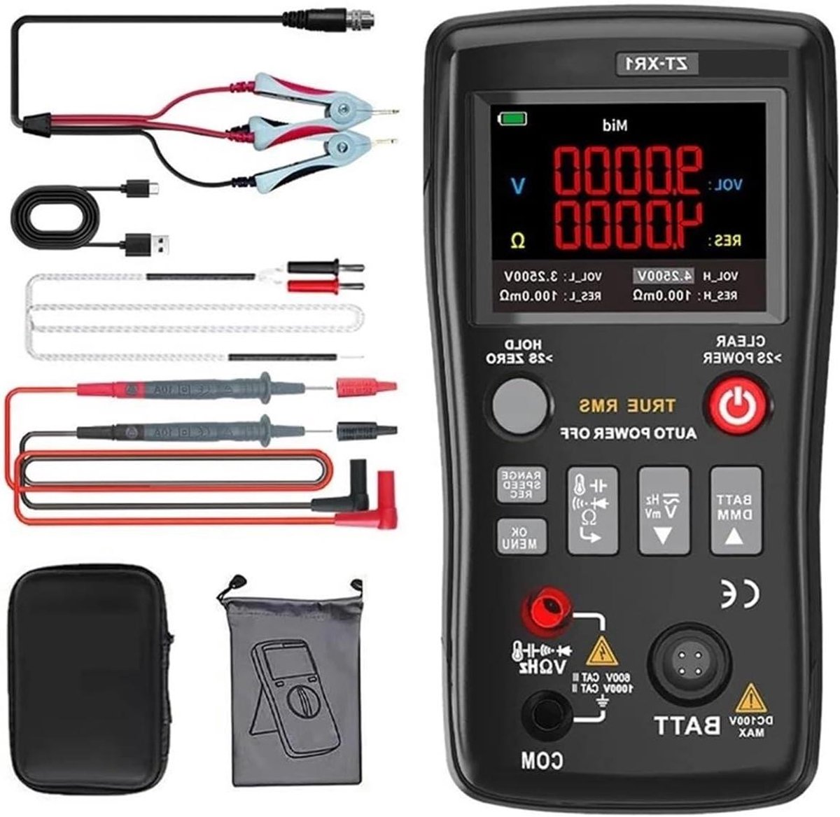 Aardingsmeter ZT-XR1 - Weerstands meter - Elektriciteit testen - Hoge precisie meting - 149x76x33.5 mm - Niet gespecificeerd