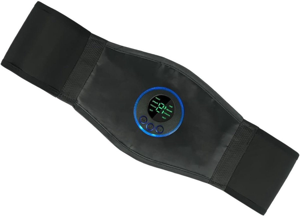 Buiktrainer Riem - Spierstimulator Trainer - Core Spieren Trainen - Vochtregulatie Systeem - 120 x 15 cm - Zwart