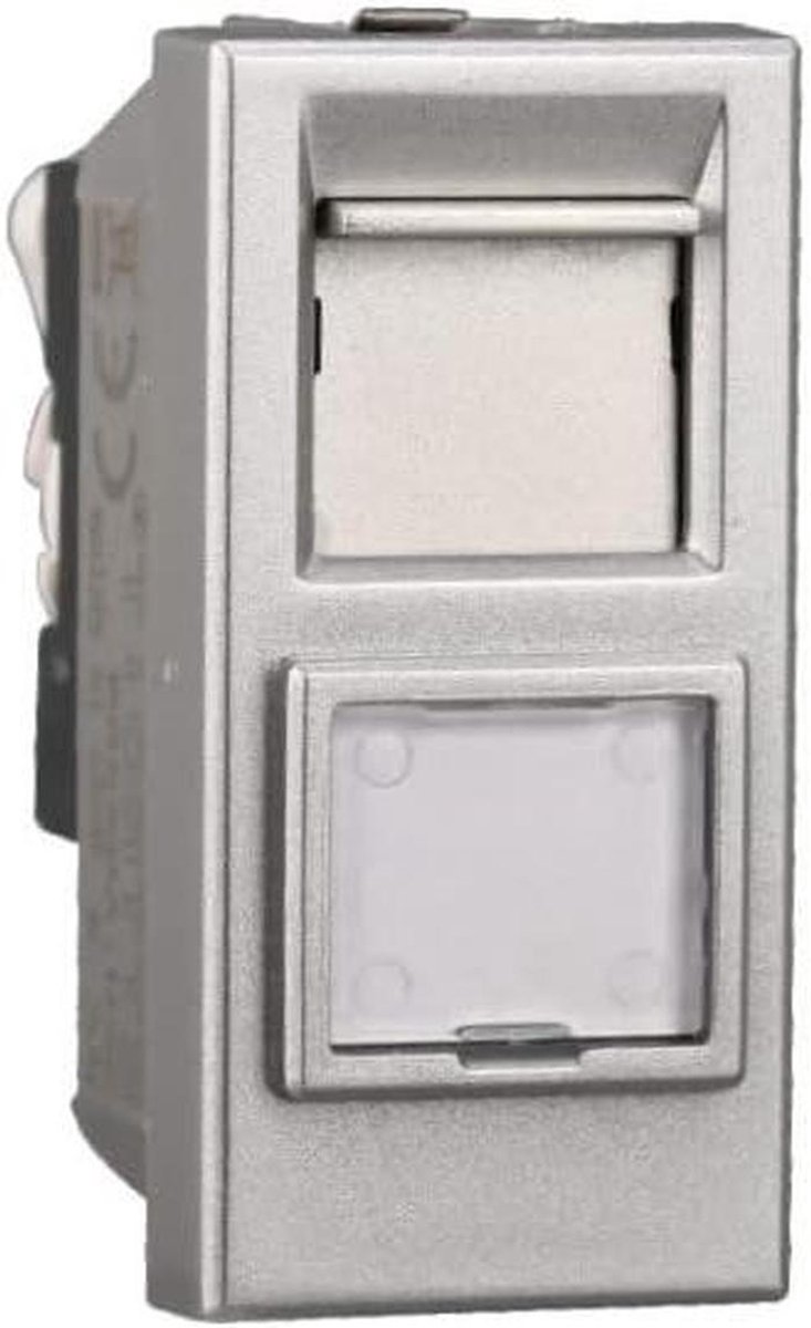 Netwerk Socket - RJ45 Plug - Internet Aansluiten - CAT6 Standaard - 10 g - Grijs