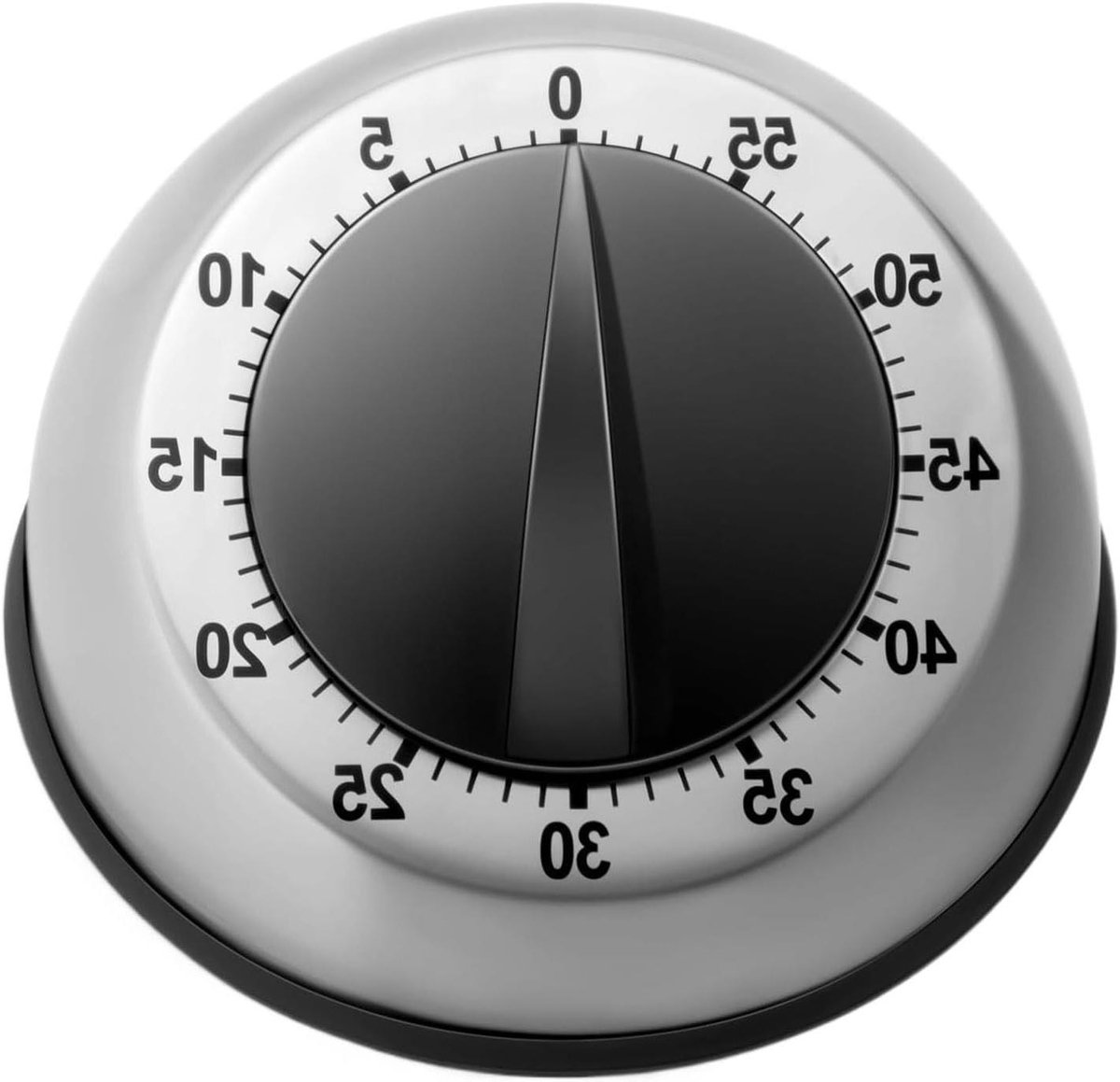 Kookwekker Mechanisch - Keukentimer Timer - Koken Bakken - Luid Alarm - 60 Minuten - Zilver