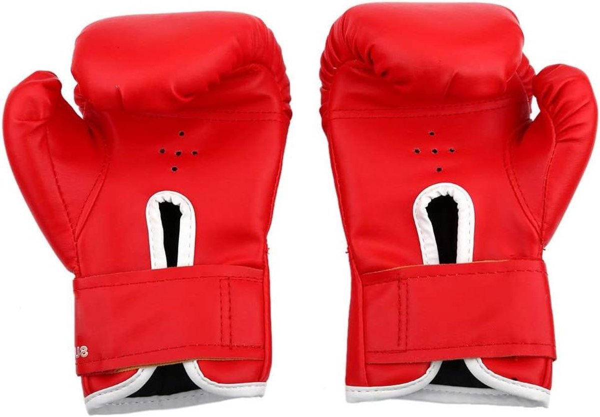 Generic Bokshandschoenen voor Kinderen Duurzaam Gewatteerde Muay Thai Kickboks-sparringhandschoenen voor Kinderen Rood PU-maat 9" X 5,5" X 1" Geschikt 3-12 Jaar Oud