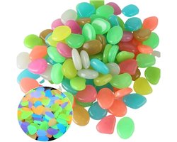 Aquarium grind - Lichtgevende stenen - Aquarium decoratie - Gloeien in donker - 50 stuks - Mixkleur