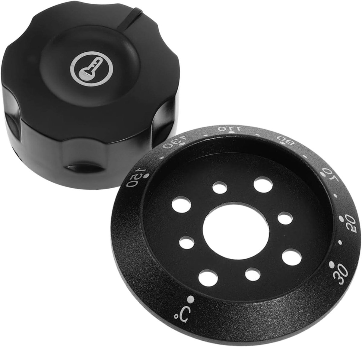 Thermostaat Knop - Oven Bediening - Apparaat Reparatie - Precisie Temperatuurregeling - 6x6x6 cm - Zwart