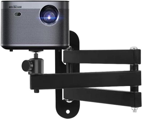 Verstelbare projectorbeugel 360° draaibaar 180° kantelbaar metaal 2kg draagkracht zwart universeel
