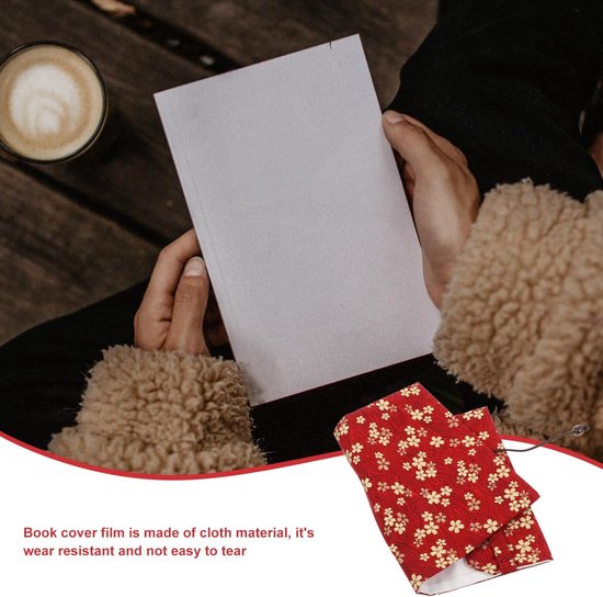 Boekomslag Stof - Boekbeschermer Decoratief - Boeken Personaliseren - Wasbaar en Slijtvast - A5 Formaat - Rood — afbeelding 5
