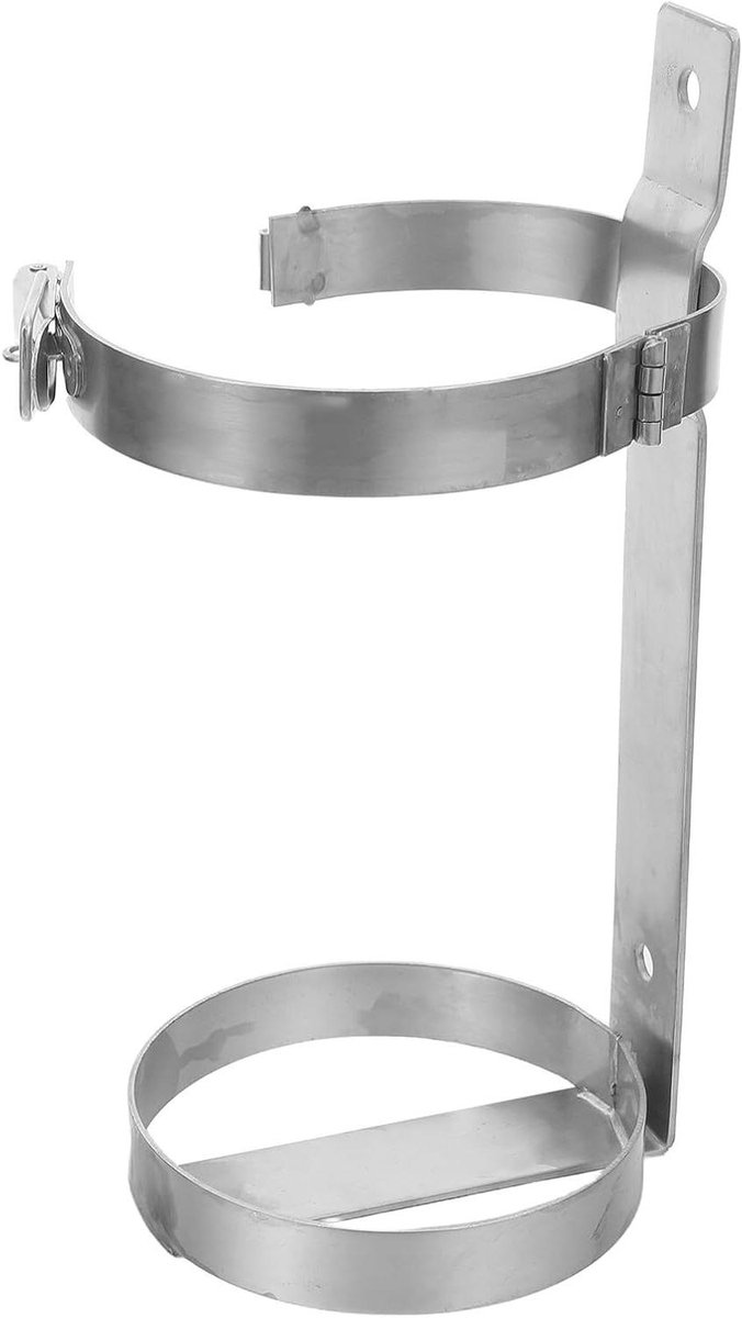 Brandblusserbeugel - Universele Houder - Veilig Opbergen - Met Spanklem - 31.5 cm - Zilver