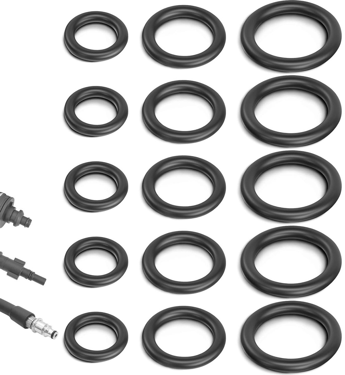 O-Ring en afdichtingen voor hogedrukreinigers - 15-delige seal kit voor snelle koppeling, lance en slang voor optimale reiniging
