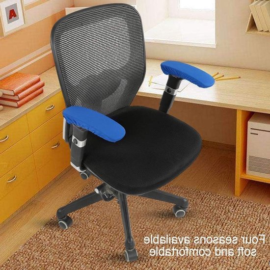 Verstelbare Armleuningenhoes voor Kantoorstoelen - Elastische en Verwijderbare Bescherming in Blauw - Comfort en Stijl voor Jouw Stoel — afbeelding 4