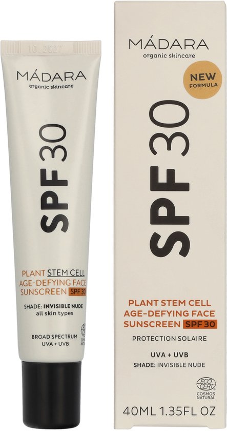 MÁDARA Plant Stem Cell Age-Defying Face Sunscreen SPF30 - 40 ml -UVA/UVB-bescherming