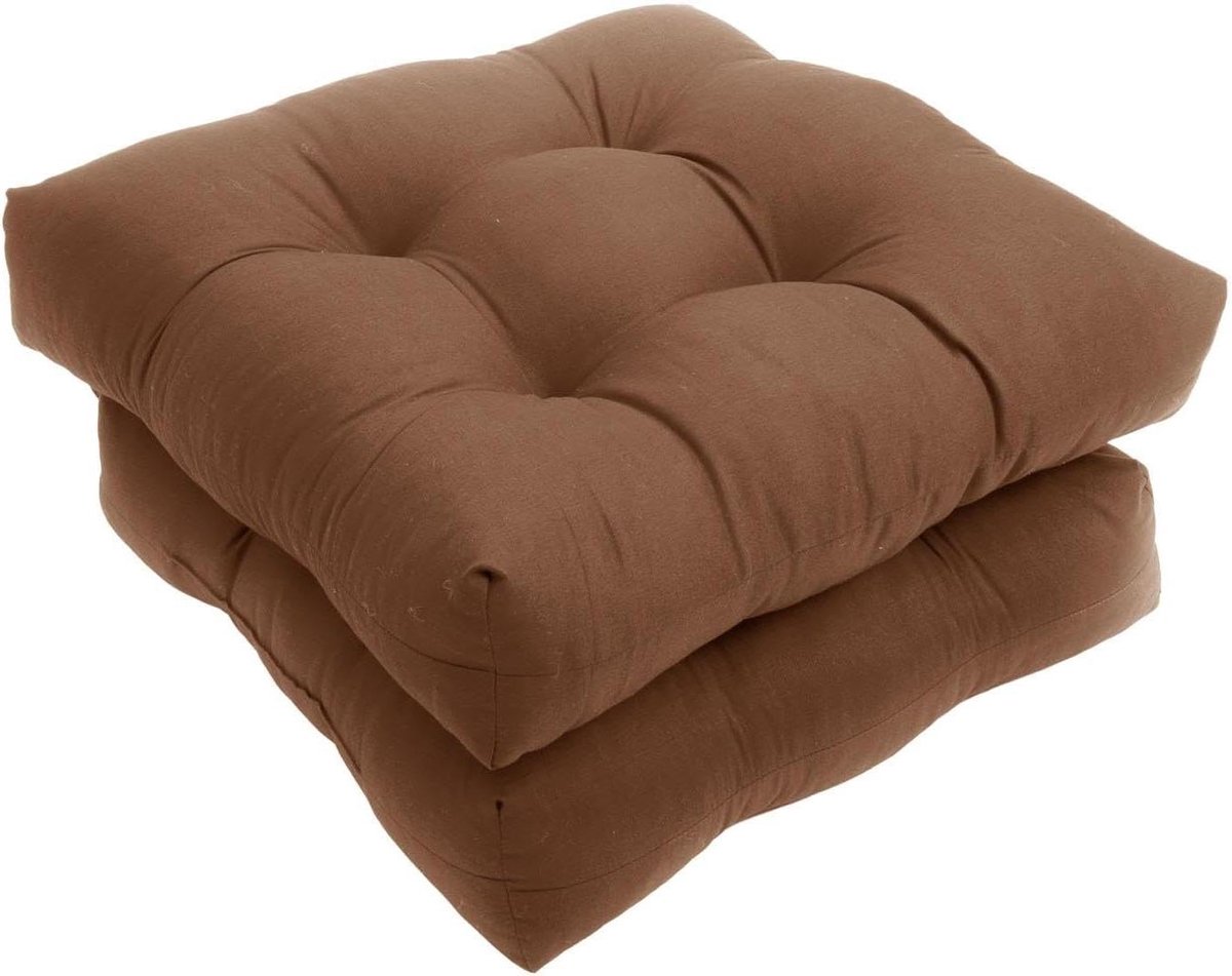 Tuinstoelkussens - Zitkussens Buiten - Comfortabel Zitten - Antislip Banden - 55 x 50 cm - Koffie