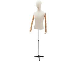 Verstelbare Paspop - Mannen Etalagepop - Kleding Presenteren - Poseerbaar Hoofd Handen - 135-190 cm - Zwart