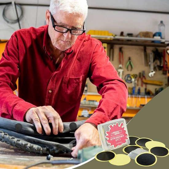 Fietsband Reparatie - Lekke Banden - Snel Herstellen - Lijmvrije Pleisters - 8 Stuks - Zwart — afbeelding 4