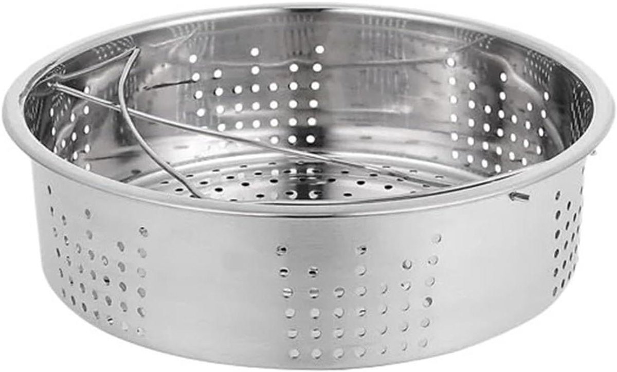 Stoompan Roestvrij Staal - Keuken Accessoire - Gezond Koken - Duurzaam Materiaal - 22.5 x 22.5 x 6 cm - Zilverkleurig