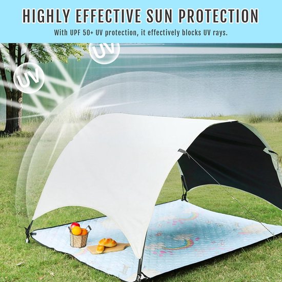 Strandtent - Schaduwtent - Buiten ontspannen - Verbeterde UV-bescherming - 200 x 150 cm - Meerkleurig — afbeelding 3