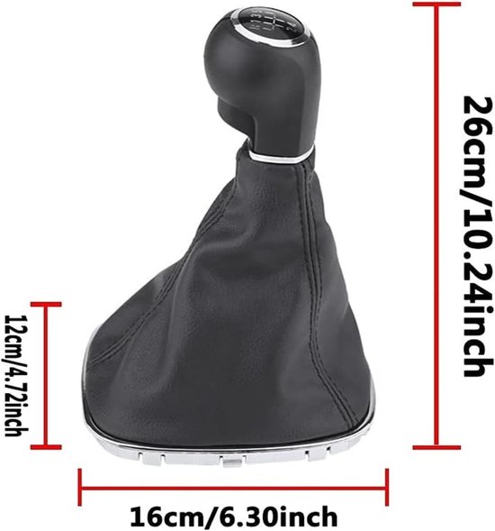 Schakelpookknop Set - Pookhoes - Auto Interieur - Ergonomisch Ontwerp - 5 Versnellingen - Zwart — afbeelding 4