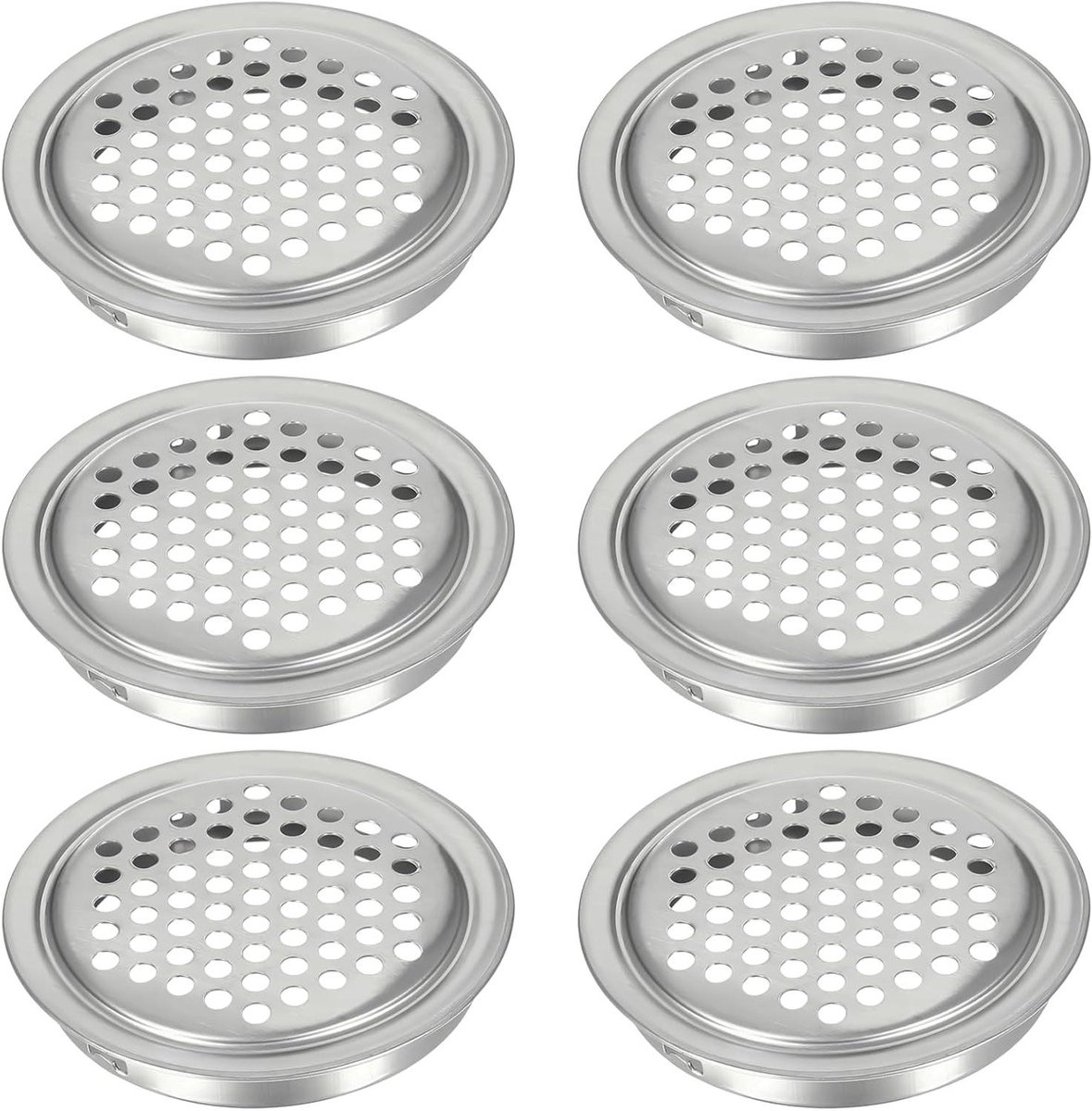 Ventilatie Roosters Rond - Luchtgaten - Meubel Ventilatie - Honeycomb Design - 60 mm - Zilver