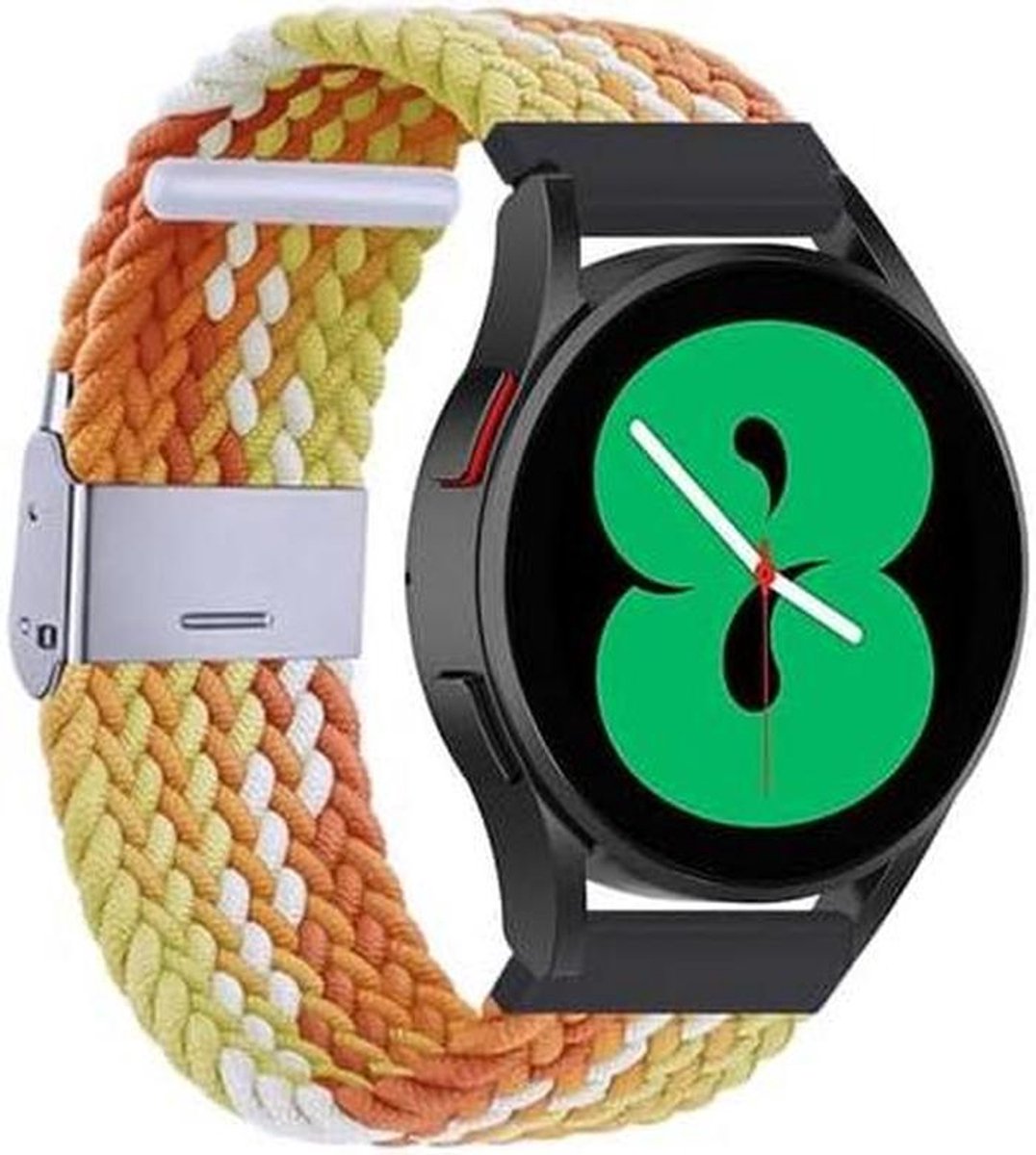 Nylon Gevlochten Band - Garmin Vervangband - Sporten en Dagelijks - Verstelbaar en Ademend - 22mm - Geel/Oranje