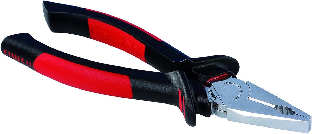 Combinatietang - Tang - Elektra Werk - VDE Geïsoleerd - 180 mm - Zilver Zwart Rood