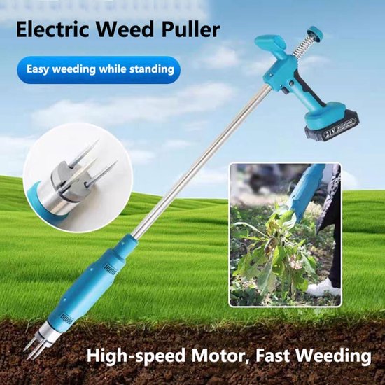 Elektrische Onkruidtrekker - Onkruidwieder Tuin - Gazon Onderhouden - 3 Stalen Klauwen - 102 cm - Zwart — afbeelding 5