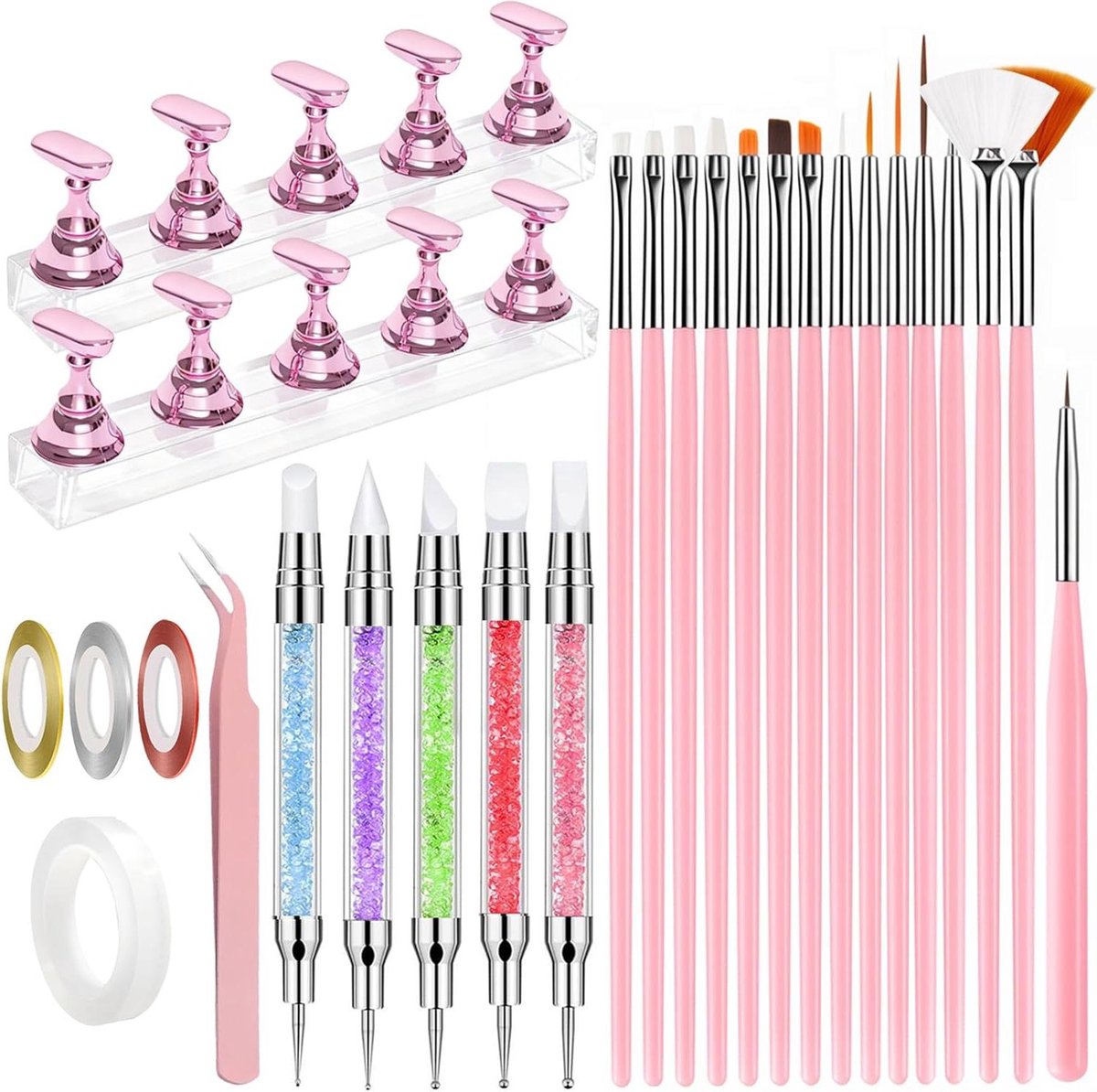 Nagelkunst Gereedschapsset - Manicure Set - Nageldesign Maken - 35 Delig - 203 x 197 x 22 cm - Niet gespecificeerd