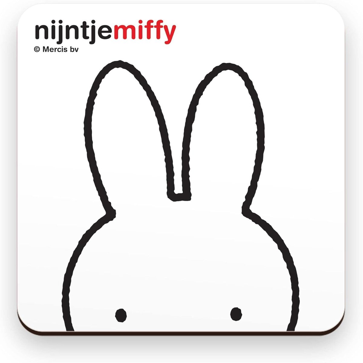 Miffy Onderzetters - Drank Coasters - Tafel Beschermen - Set van 6 - 10x10x3 cm - Zwart Wit