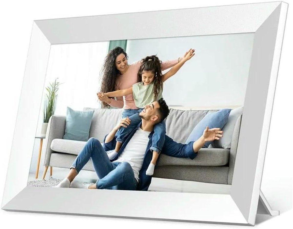 Digitale Fotolijst - Smart Frame WiFi - Foto's Delen - IPS HD Touchscreen - 101 inch - Wit
