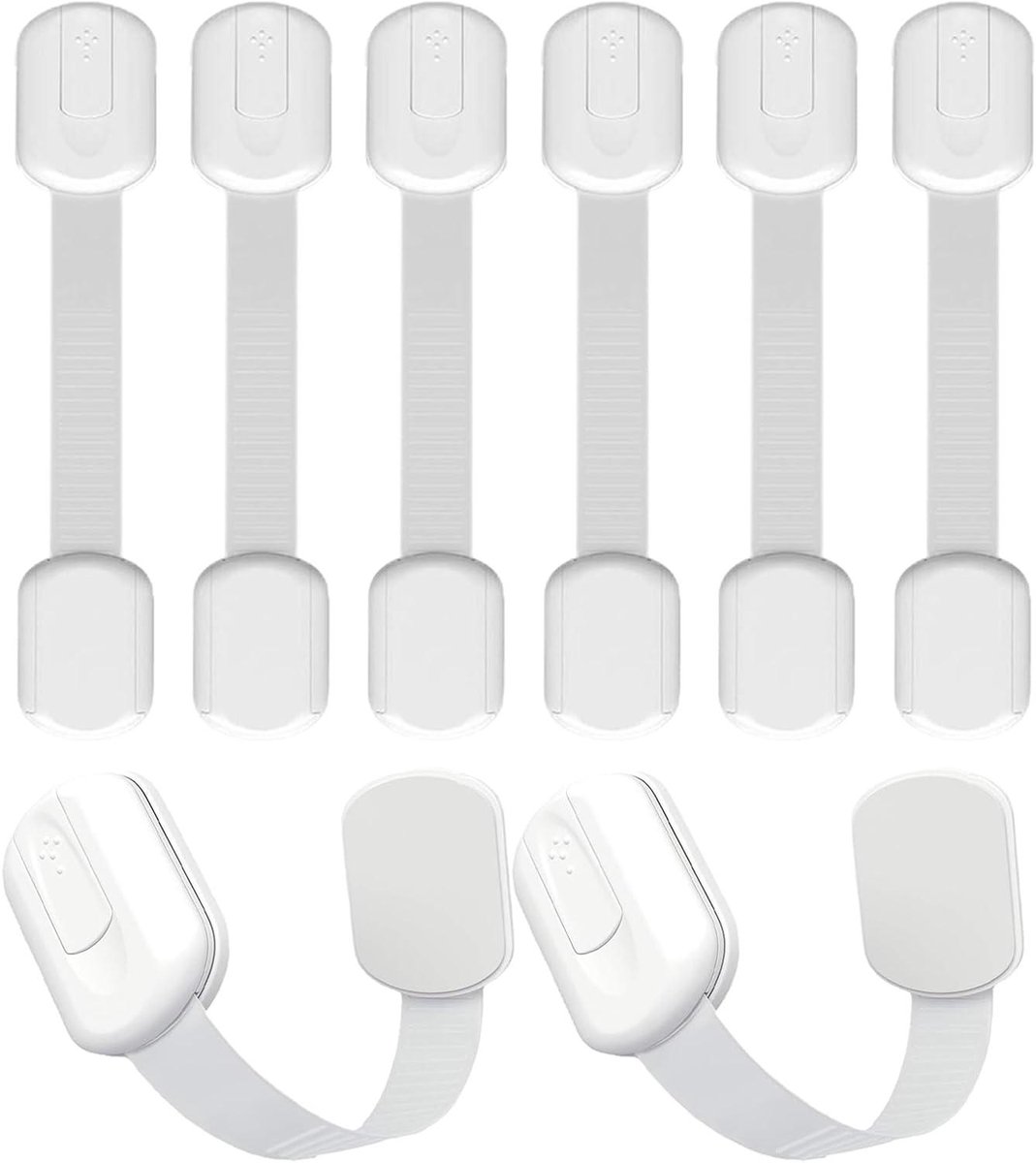 Kindersloten voor Kastjes - Baby Beveiliging - Veiligheid Thuis - Boorvrije Installatie - 18 cm - Wit