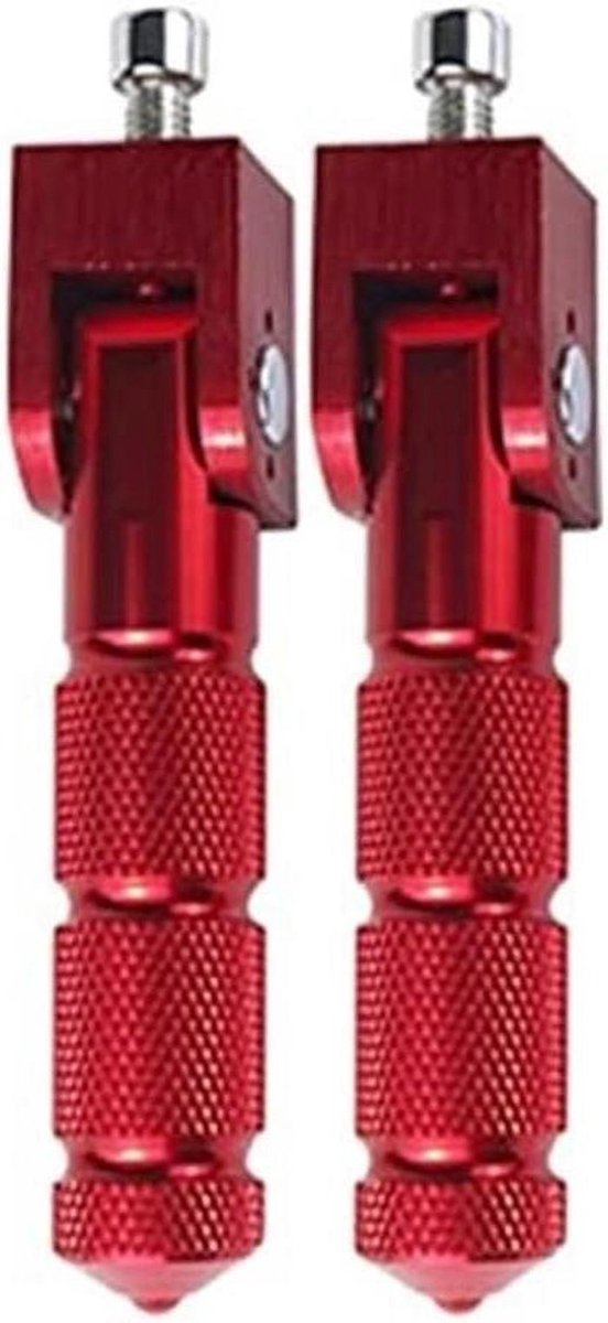 Motorfiets Voetsteunen - Opvouwbare Pedalen - Verbeteren Rijcomfort - Antislip Patroon - 8 mm Compatibel - Rood
