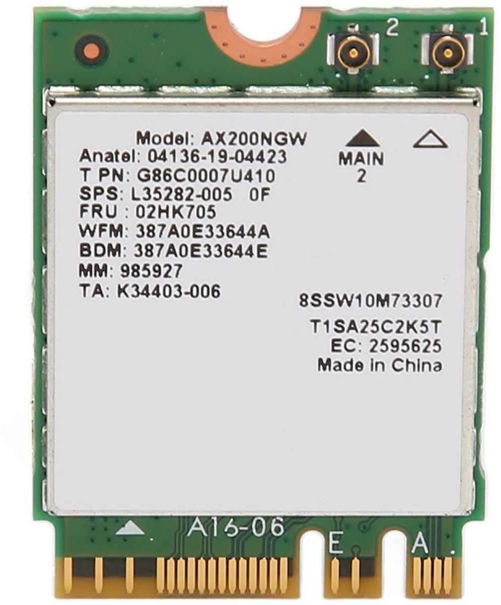 Allecto - WiFi 6 AX200NGW - M.2 Netwerkkaart - Dual Band 802.11AX - 2.4G 574Mbps - 5G 2400Mbps - BT 5.2 - Voor laptops met M.2 2230 slot