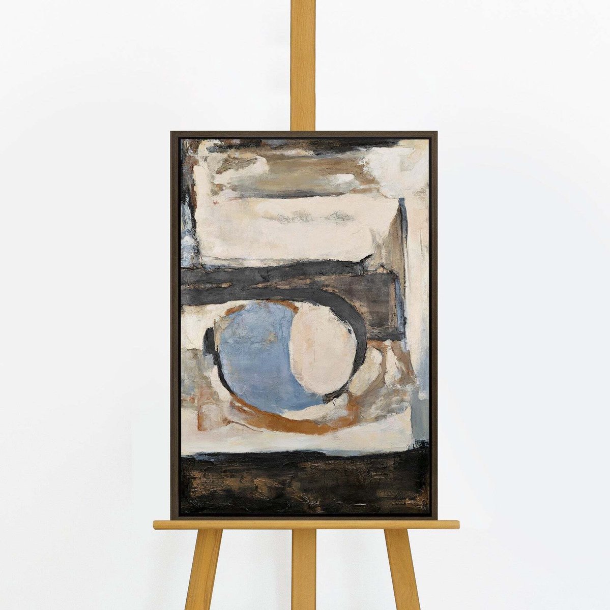 YS Schilderij - Handgeschilderd canvas schilderij - Wanddecoratie Abstract - Beige - goud zwart - Muurdecoratie woonkamer - Slaapkamer decoratie - Kamer accessoires - Abstract schilderij goud zwart - schilderijen op canvas Grey 60x40