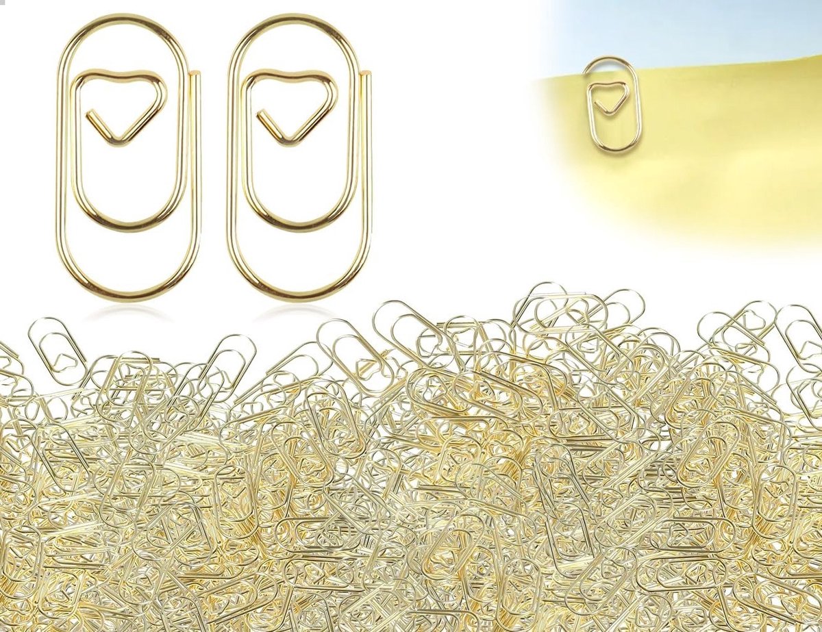 Kleine metalen paperclips met hartmotief, 130 stuks voor thuis, kantoor en creatief gebruik