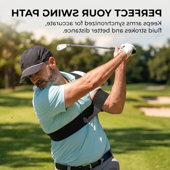 Verstelbare golf swingtrainer voor optimale armcorrectie, indoor en outdoor golftraining, elastische trainingshulp voor betere slagen — afbeelding 2