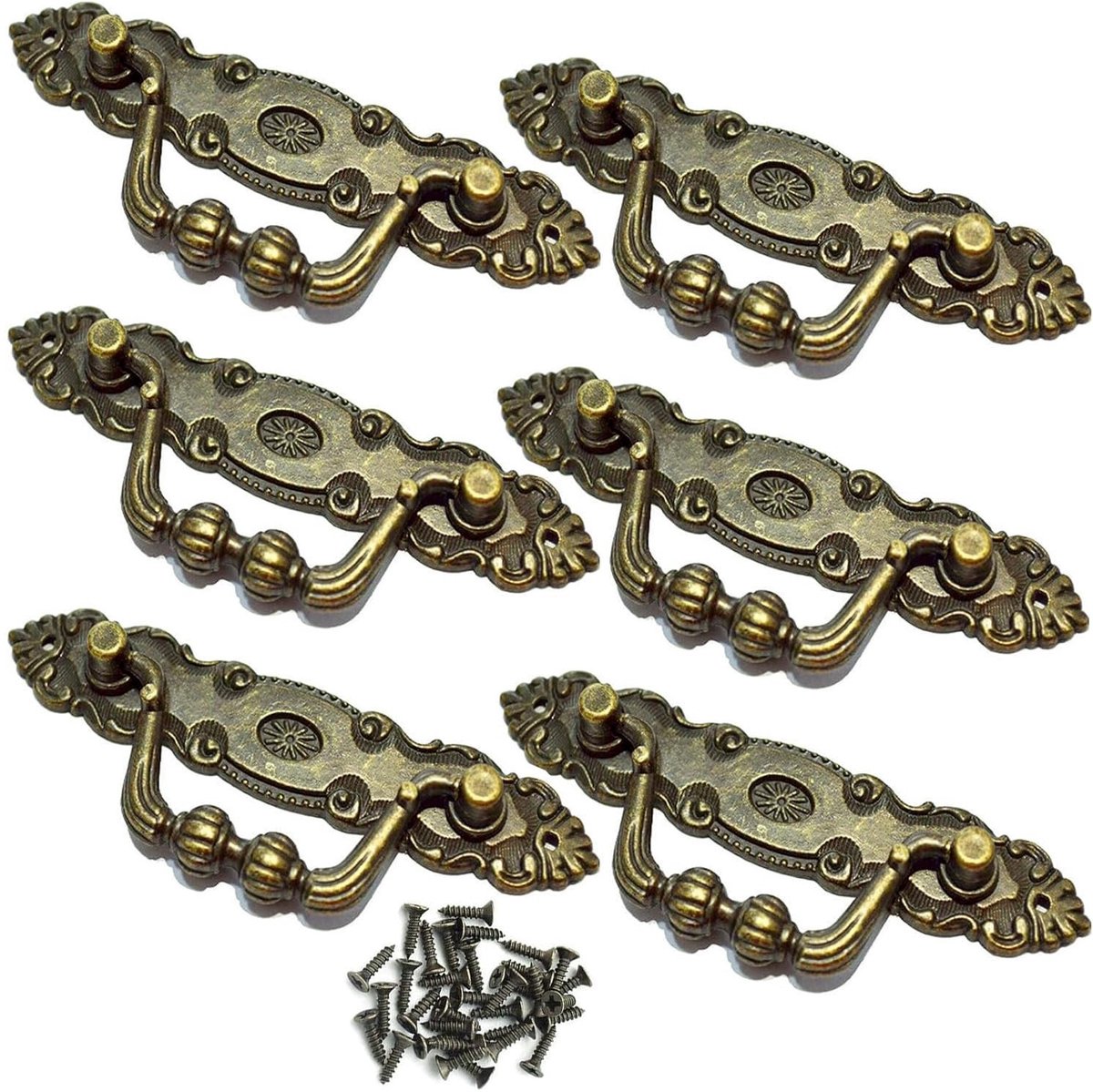 NTHProducts - Antique Bronze Drawer Handles - Vintage Kastenhandgrepen - Retro Dresser Meubel Decor - Retro 1 - Metalen Handvatten - Geschikt voor Meub...