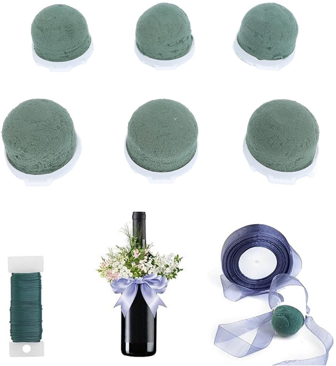 MTTProducts - Mini Styrofoam Holder - Floral Arrangements - Ideaal voor Bloemstukken - Groen - Decoratief en Functioneel - Perfect voor Feestjes - 24 S...