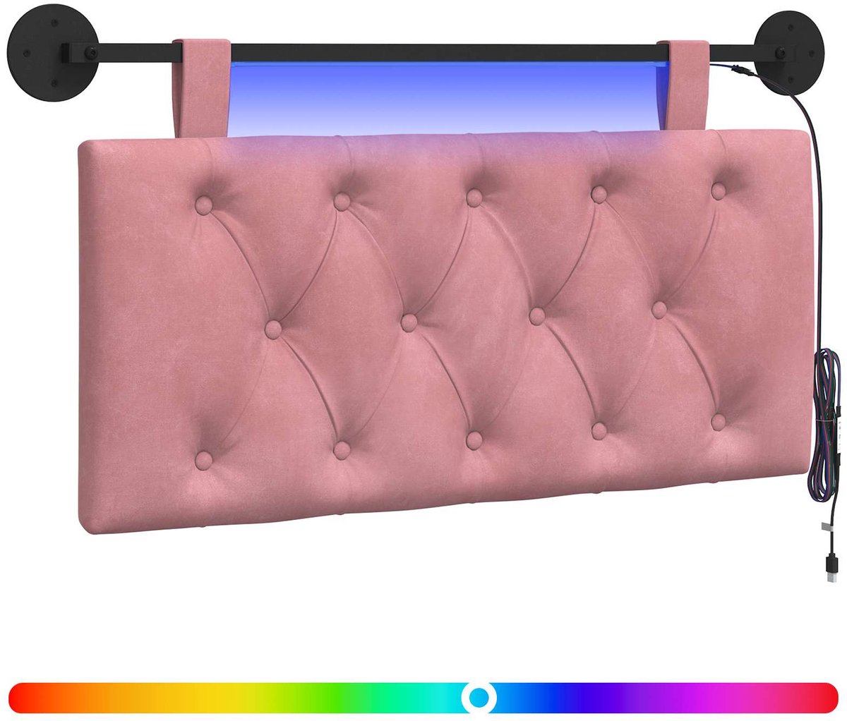 vidaXL - Hangend - hoofdbord - Roze - Fluweel
