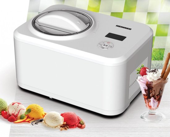 Heinner Zelfvriezende IJsmachine - 120 W - Inhoud 1,5 L - Ingebouwde Compressor - IJs- en Yoghurtfunctie - LED-display - Digitale Timer - Warmhoudfunctie 1 Uur - Wit van Heinner — afbeelding 3