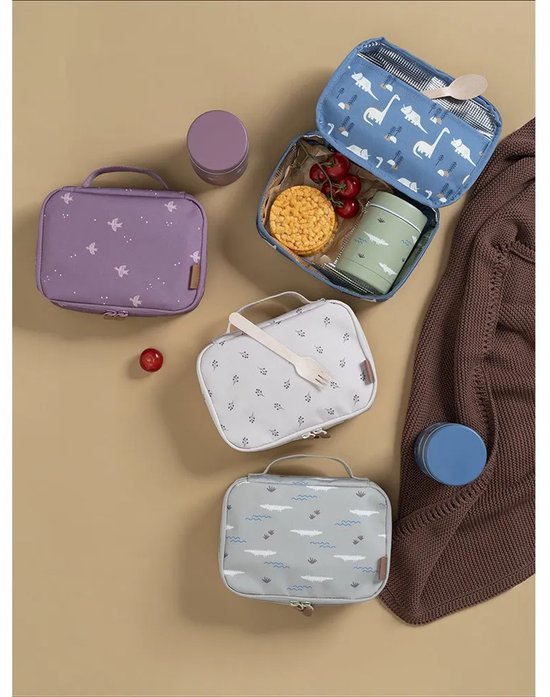 Fresk Kleine Koeltas Kind 2.5 L– Lunchtas Meisjes - Thermische Lunch Koeltas - Met Bestekvak - Waterafstotende Lunchtas - Ecru - Berries van Fresk — afbeelding 3