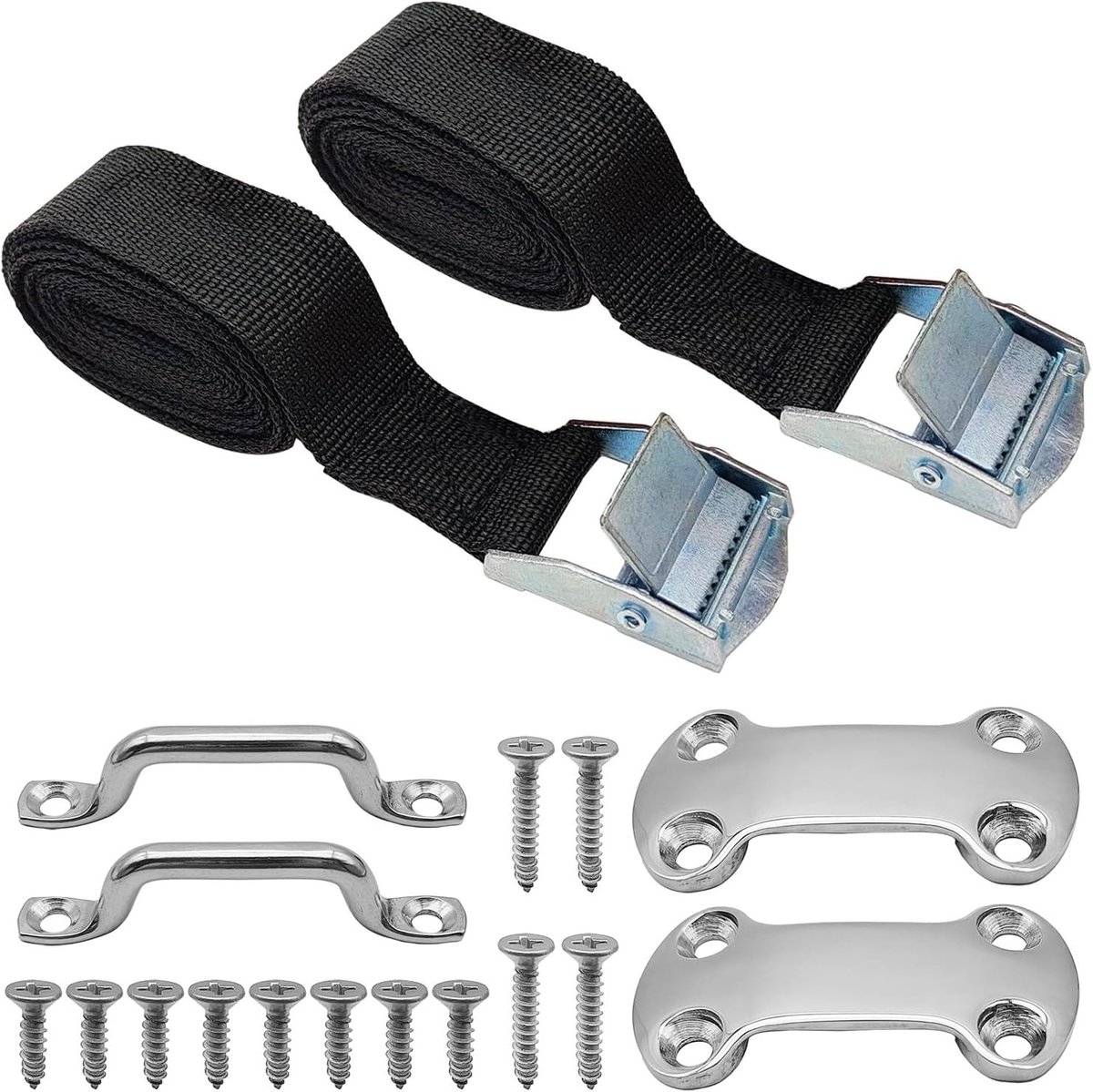 Cooler Tie Down Kit 14-delig - 1" x 56" nylon - roestvrijstalen cam buckle - ideaal voor YETI en RTIC koelers - ShopVlot