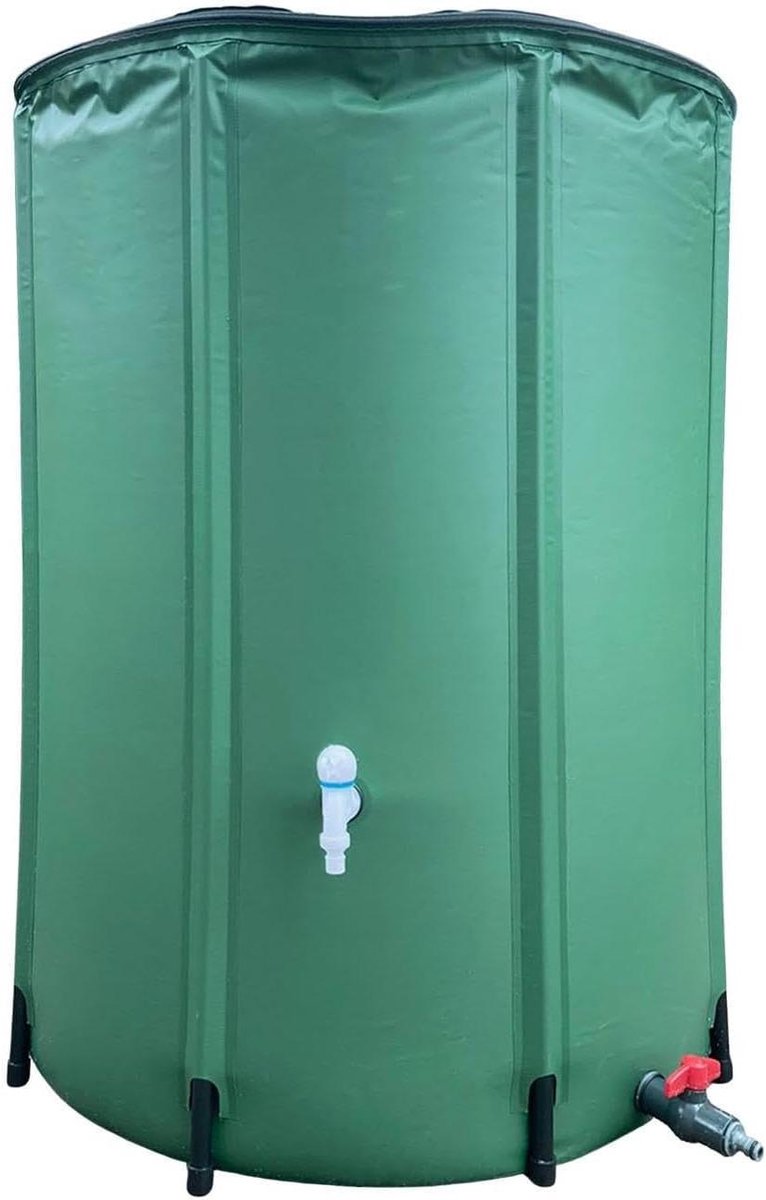 Regenton Opvangbak - Water Collector - Tuin Water Geven - Inclusief Kraan Filter - Tot 750L - Donkergroen