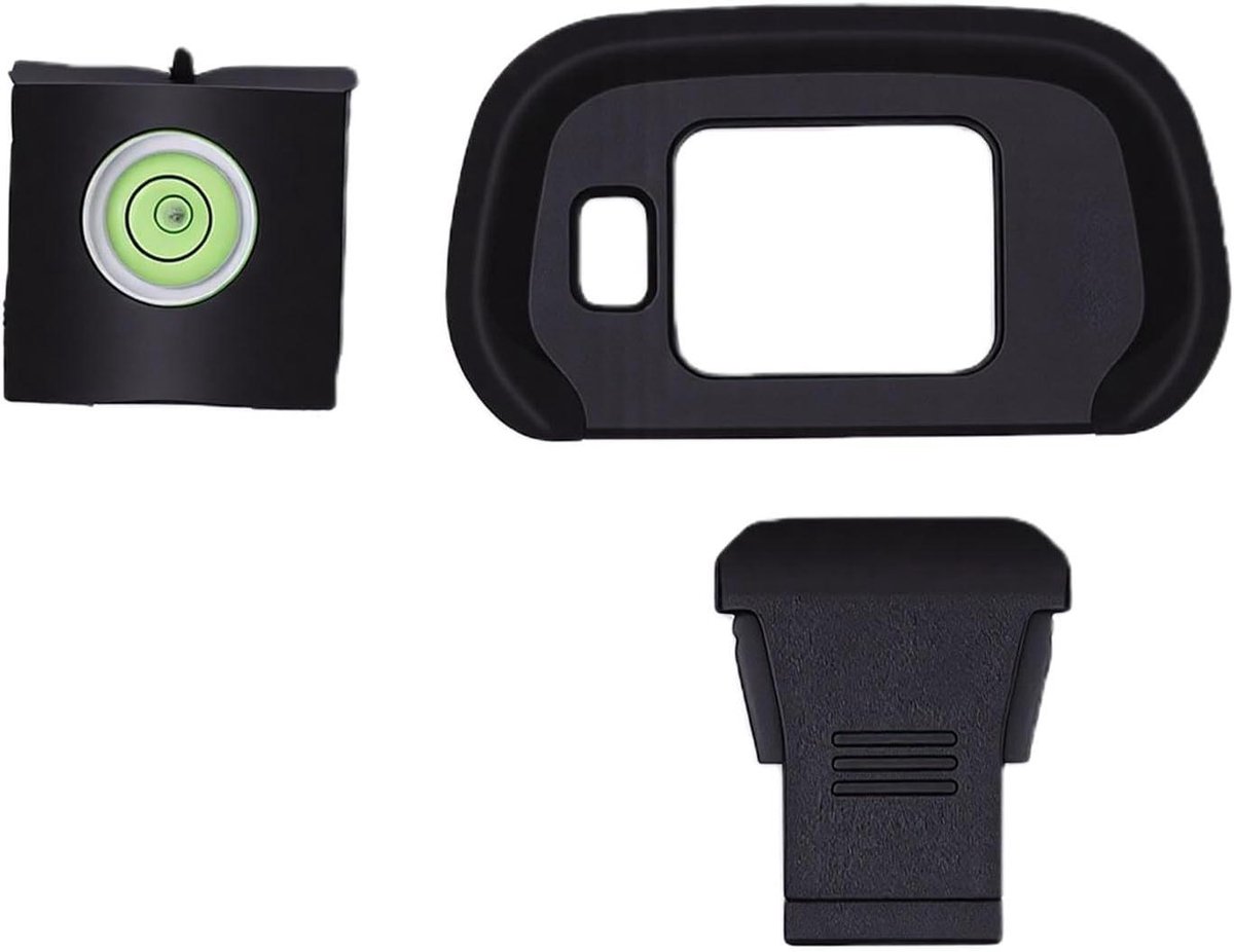 Camera Oogschelp - Flitsschoen Waterpas - Fotografie Stabiliteit - Stof- en Lichtblokkering - 12 x 8 x 1 cm - Zwart