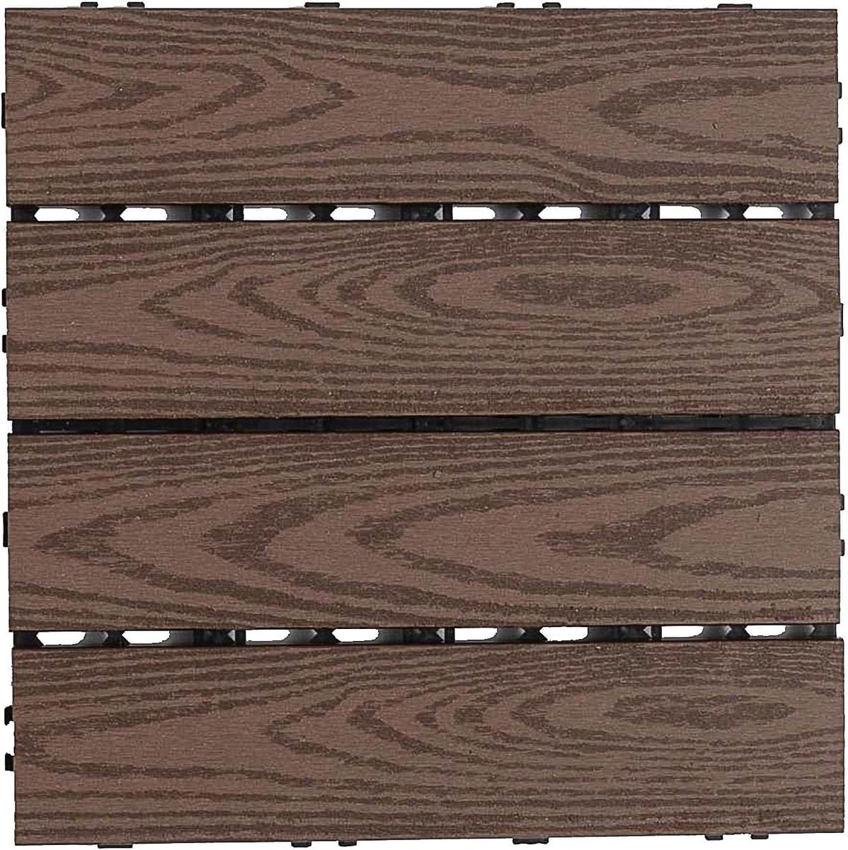In elkaar grijpende vloertegels for binnen en buiten, terrasplanken van hout en kunststof, waterdichte terrastegels, 10 stuks(E-Coffee)