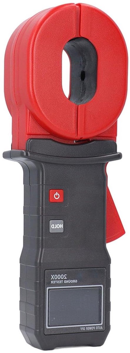 Digitale Klem-aardemeter - Weerstandsmeter - Elektrische Metingen - Dubbele Isolatie - 0.01 tot 500 Ohm - Rood