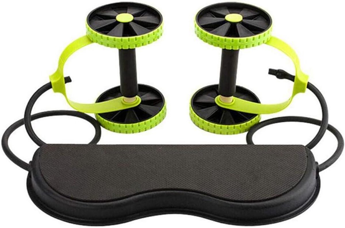 Buikspier Trainer - Buikwiel - Thuis Fitness - Verstelbare Weerstand - 35-95 cm - Groen Blauw