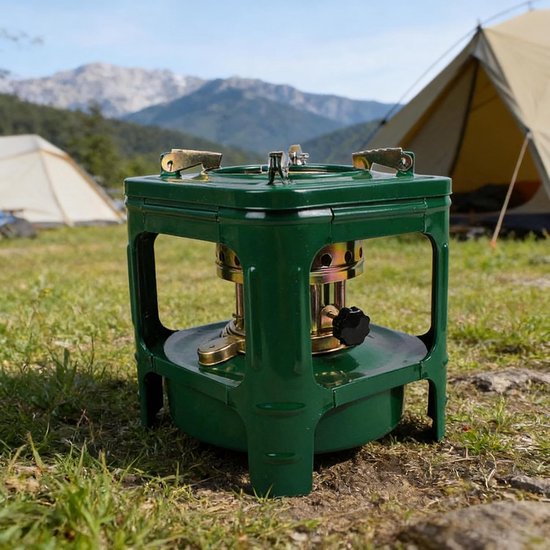 Camping Kooktoestel - Spiritusbrander Outdoor - Koken en Verwarmen - Windbestendig Ontwerp - 21 x 21 x 22 cm - Zwart van Camping — afbeelding 3