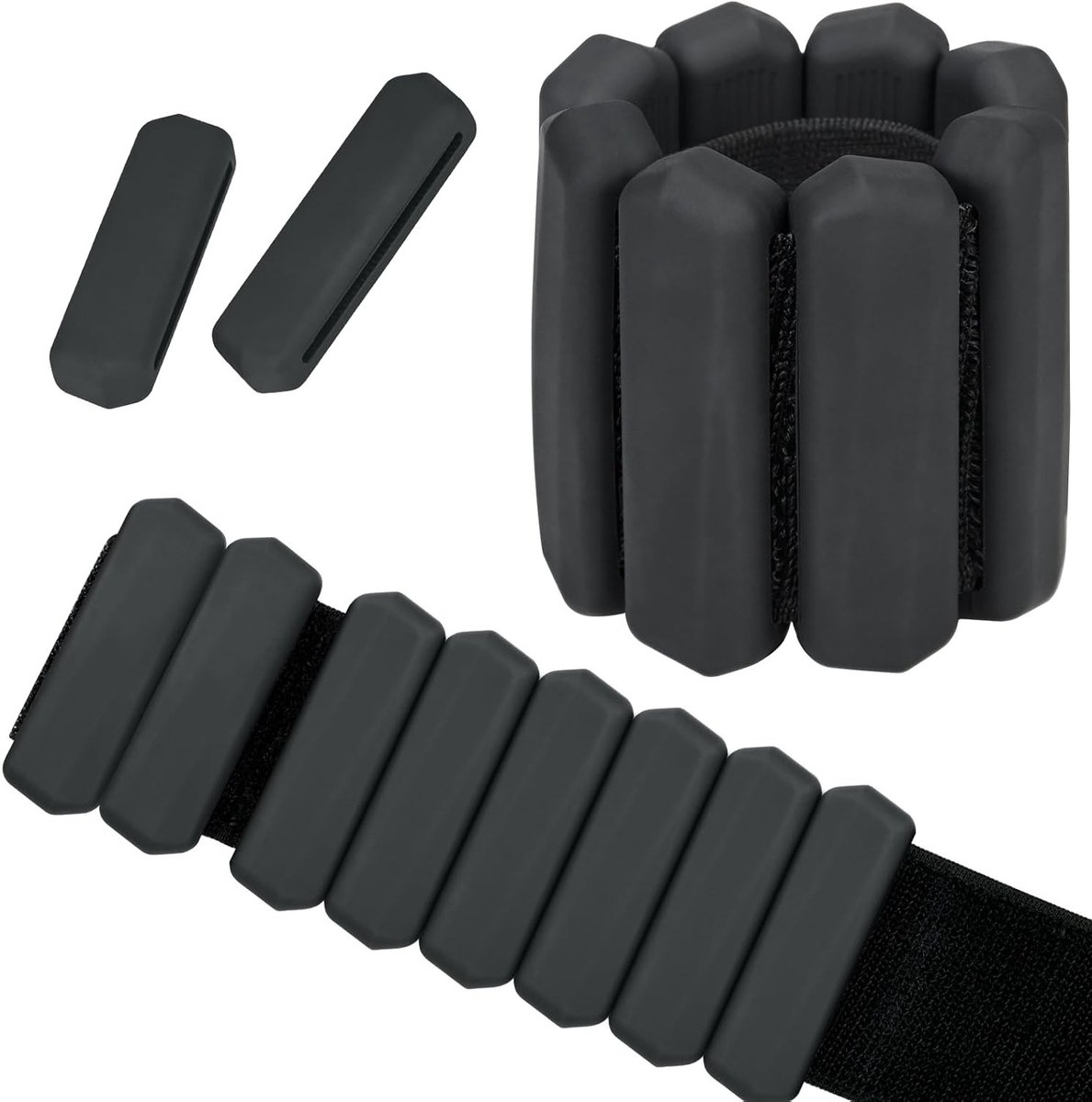2 Stuks Verstelbare Pols- en Enkelgewichten van Silicone voor Fitness, Hardlopen en Gymnastiek