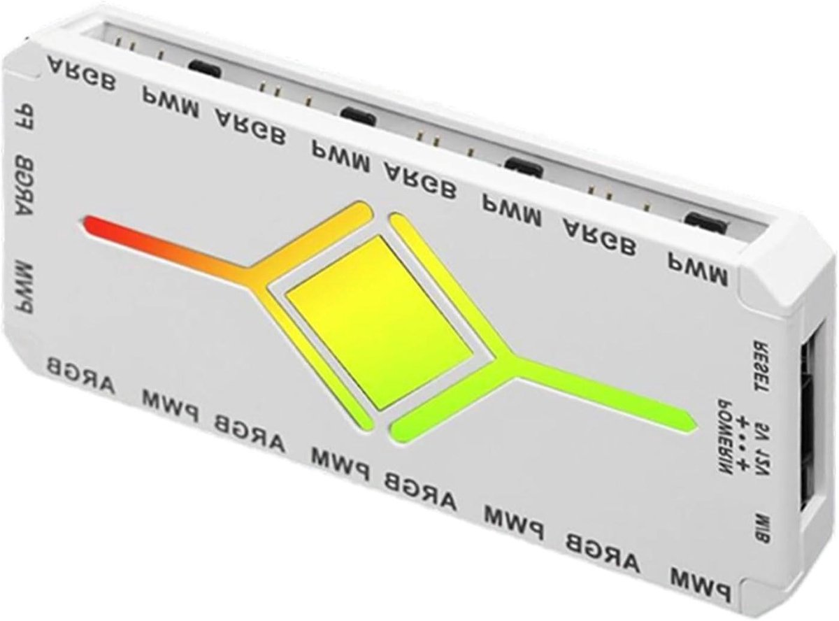 RGB Controller - LED Hub - PC Verlichting Aanpassen - Draadloze Afstandsbediening - 12 cm - Wit