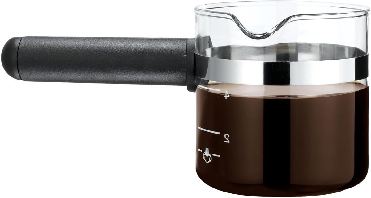 Espresso Karaf - Universele Glas - Koffie Bereiden - Thermisch Schokbestendig - 4 Koppen - Zwart